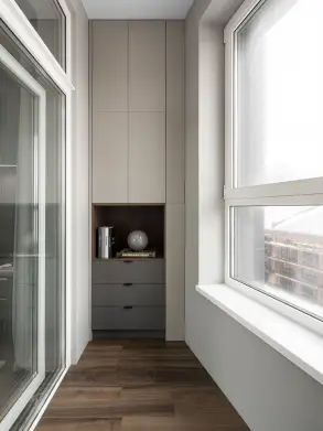 Встроенный шкаф с нишей для книг и декора