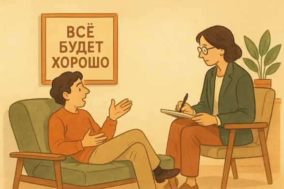 ChatGPT отлично справился со стилем The New Yorker  и шрифтом. Надпись ровная, легко читается, картинка действительно похожа на иллюстрацию из журнала. А вот второй элемент формы — стилистика анимационной студии Ghibli — не просматривается.