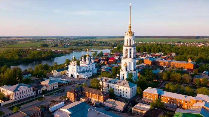 Самая высокая отдельно стоящая колокольня в Европе, город Шуя