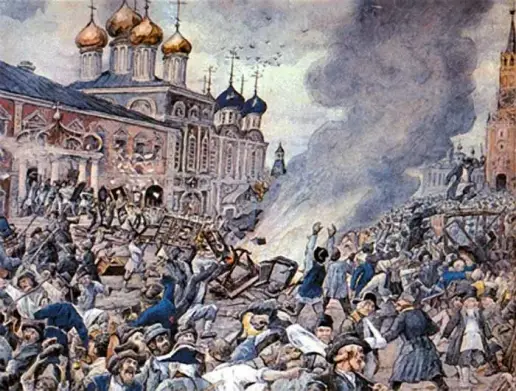 Чумной бунт. Картина Эрнеста Лисснера